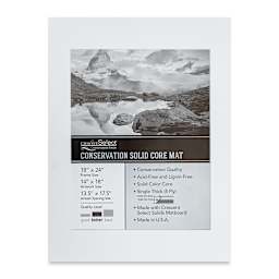 Crescent Select Conservation Solids Pre-Cut Mat - Vivid White, 4 ply, 18" x 24"
