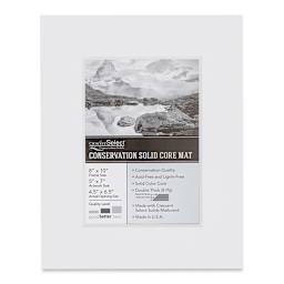 Crescent Select Conservation Solids Pre-Cut Mat - Vivid White, 8 ply, 8" x 10"