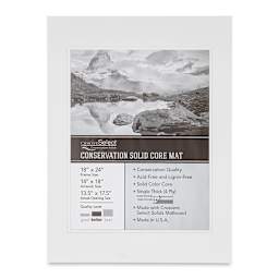 Crescent Select Conservation Solids Pre-Cut Double Mat - Vivid White/Vivid White, 4 ply, 18" x 24"