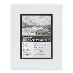 Crescent Select Conservation Solids Pre-Cut Double Mat - Vivid White/Deep Black, 4 ply, 8" x 10"