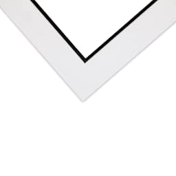 Crescent Select Conservation Solids Pre-Cut Double Mat - Vivid White/Deep Black, 4 ply, 16" x 20" close up