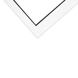 Crescent Select Conservation Solids Pre-Cut Double Mat - Vivid White/Deep Black, 4 ply, 18" x 24" corner