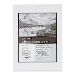 Crescent Select Conservation Solids Pre-Cut Double Mat - Vivid White/Deep Black, 4 ply, 18" x 24"