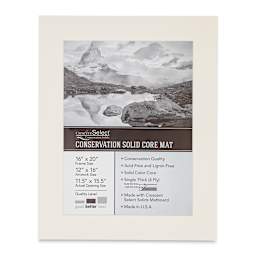 Crescent Select Conservation Solids Pre-Cut Mat - Antique White, 4 ply, 16" x 20"
