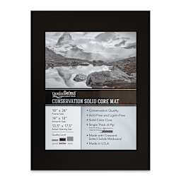 Crescent Select Conservation Solids Pre-Cut Mat - Deep Black, 4 ply, 18" x 24"