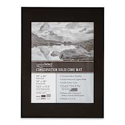 Crescent Select Conservation Solids Pre-Cut Mat - Deep Black, 8 ply, 18" x 24"