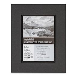 Crescent Select Conservation Solids Pre-Cut Double Mat - Dark Gray/Deep Black, 4 ply, 8" x 10"