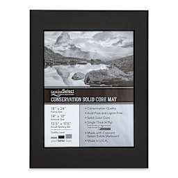 Crescent Select Conservation Solids Pre-Cut Double Mat - Dark Gray/Deep Black, 4 ply, 18" x 24"