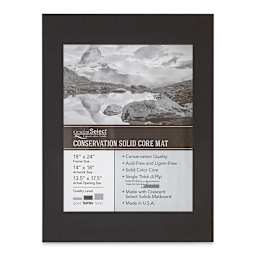 Crescent Select Conservation Solids Pre-Cut Mat - Dark Gray, 4 ply, 18" x 24"