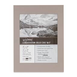 Crescent Select Conservation Solids Pre-Cut Mat - Gray, 4 ply, 18" x 24"