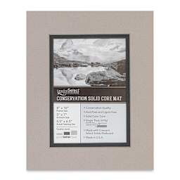 Crescent Select Conservation Solids Pre-Cut Double Mat - Gray/Dark Gray, 4 ply, 8" x 10"