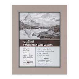 Crescent Select Conservation Solids Pre-Cut Double Mat - Gray/Dark Gray, 4 ply, 16" x 20"