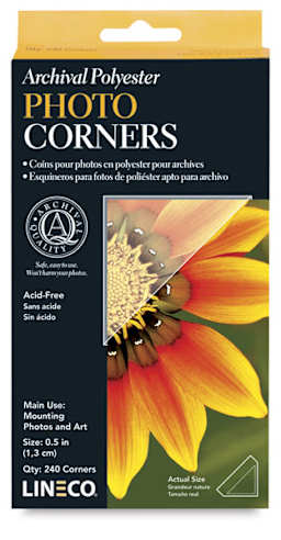 Archival Mounting Corners - Front view of package of 240 Photo Corners