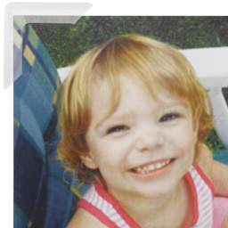 Lineco Archival Mounting Corners - Photo of young child with corner