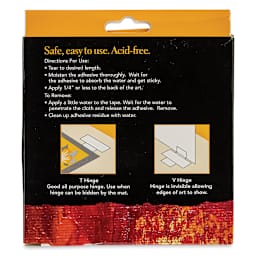 Lineco Gummed Linen Tape - 1" x 150 ft, White back of package