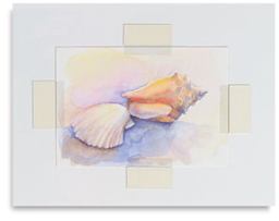 Lineco See-Thru Mounting Strips - Matted artwork showing mounting strips