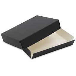 Lineco Museum Storage Box - 11-1/2" x 14-1/2" x 3", Black slightly open