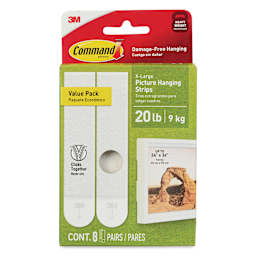 Command Picture Hanging Strips - X-Large, Pkg of 8 Pairs, front of the packaging