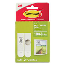Command Picture Hanging Strips - Medium, Pkg of 4 Pairs, front of the packaging