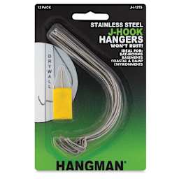 Hangman J-Hook Hangers - Front of blister Package showing Hooks
