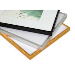 Blick Chelsea Metal Gallery Frames with White Mat, corners of different finishes