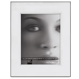 Framatic Fineline Frames - Front view of Black Rectangular frame with Shadow Mat 