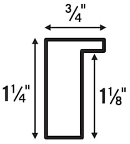 Nielsen Bainbridge Ayous Wood Frame Kits - chart showing dimensions of frames