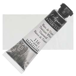 Sennelier French Artists' Watercolor - Titanium White, 10 ml Tube and swatch