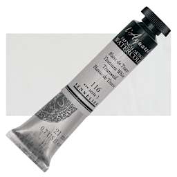 Sennelier French Artists' Watercolor - Titanium White, 21 ml Tube and swatch