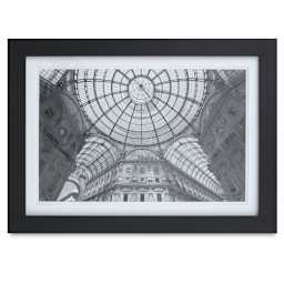 Gallery Solutions Digital Format Wood Frame - Black frame with photo of interior  of Galleria Milan