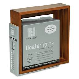 Ampersand Floaterframe - Thin, Walnut, 6" x 6", 1-1/2", at an angle