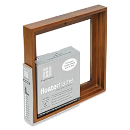Ampersand Floaterframe - Thin, Walnut, 8" x 8", 7/8", at an angle