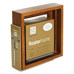 Ampersand Floaterframe - Bold, Walnut, 6" x 6", 1-1/2", at an angle