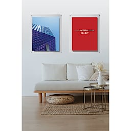 Cool Modern Frame, Silvertone Hardware - 21" x 27" (Hung on wall)