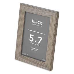 Blick Bellevue Frame - Grey Woodgrain, 5" x 7", at an angle