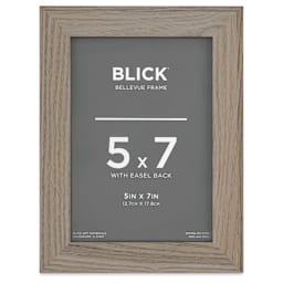 Blick Bellevue Frame - Grey Woodgrain, 5" x 7", front of frame