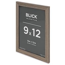 Blick Bellevue Frame - Grey Woodgrain, 9" x 12", at an angle