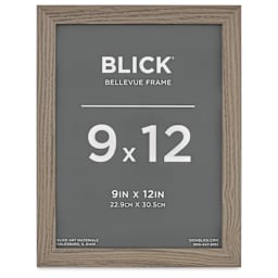 Blick Bellevue Frame - Grey Woodgrain, 9" x 12", front of frame