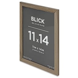 Blick Bellevue Frame - Grey Woodgrain, 11" x 14", at an angle