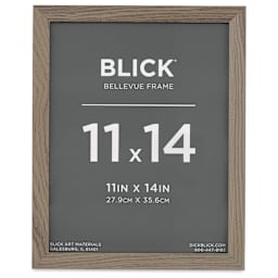 Blick Bellevue Frame - Grey Woodgrain, 11" x 14", front of frame
