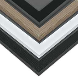 Blick Bellevue Frames in Black, Grey Woodgrain, White, and Black Woodgrain