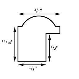 MCS Thin Bead Frames - Sketch showing dimensions of frame