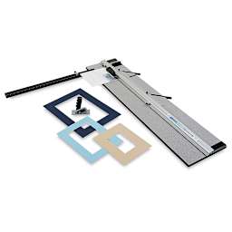 Logan Simplex Classic Mat Cutter - Right Angle view with mats