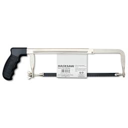 GreatNeck 50 Adjustable Hacksaw - 12" Long, back of the packaging label