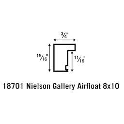 Gallery Solutions Airfloat Wood Frames - Schematic of profile of Wood frames