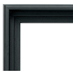 Blick Contour Floater Frames - Closeup of corner of Black frame showing rabbet depths.