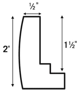Blick Contour Floater Frames - Diagram showing 1 1/2 " profile
