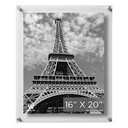 Wexel Art Double Panel Acrylic Display Frame - 19" x 23", Silver Hardware, front