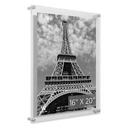 Wexel Art Double Panel Acrylic Display Frame - 19" x 23", Silver Hardware