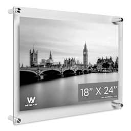 Wexel Art Double Panel Acrylic Display Frame - 21" x 27", Silver Hardware